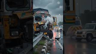 A dangerous highway crash during a long-distance journey, followed by a successful rescue operation.