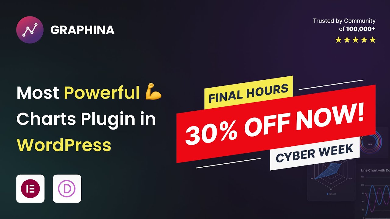 Graphina - Cyber Week Sale - 30% off now! [Offer End Soon] WordPress Charts & Graphs Plugin
