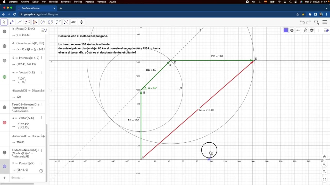 Suma de vectores a través del método del polígono con GeoGebra - YouTube