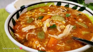 Caldo de Arroz / Rice Soup with Chicken and Vegetables ❤