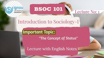 BSOC 101 Introduction to Sociology- 1| The Concept of Status| Malayalam Class| InkBlot Notes|