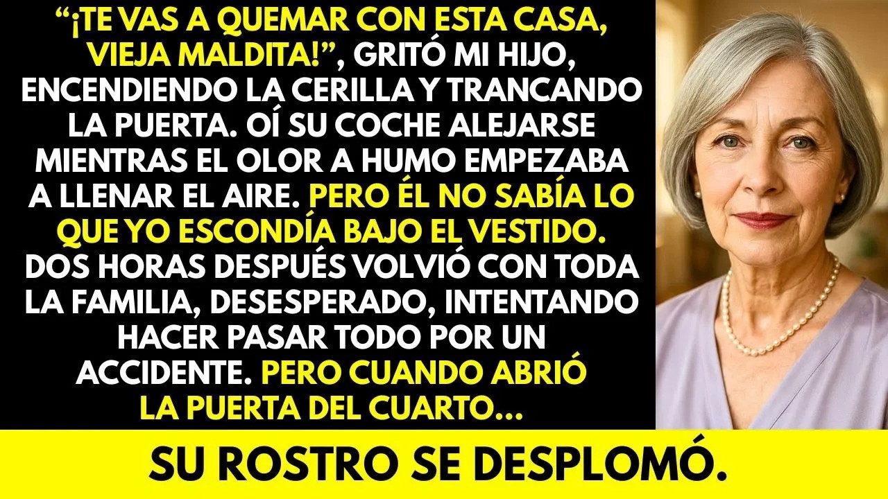 Mi Hijo intentó quemarme viva; cuando volvió a casa y abrió la puerta, su rostro se desplomó.