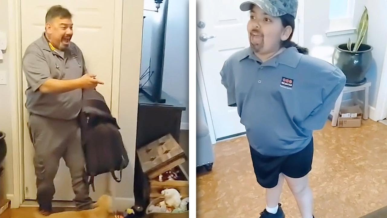 Daughter Dresses Up As Her DAD! Girl Makes Outfit To Match Her Father