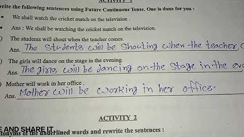 Model activity task class 8 English part 2