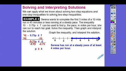 Solving Two-Step Inequalities - Lesson 7.3