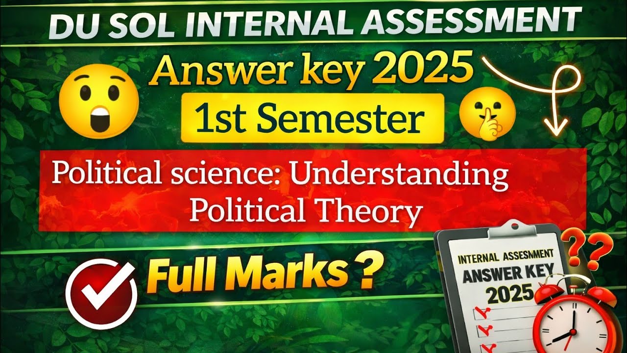 DU SOL Internal Assessment Answer Key 2025 | 1st Semester ...