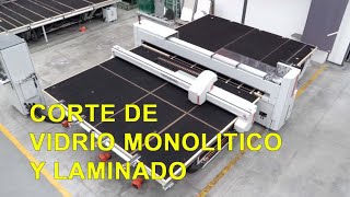 Mesa de corte combinada para vidrio monolitico y vidrio laminado