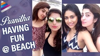 Heroine Pranitha Having Fun at Beach | Actress Pranitha Subhash Latest Photos | Telugu Filmnagar