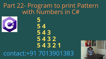 Print Pattern with Numbers in C# - Part 22