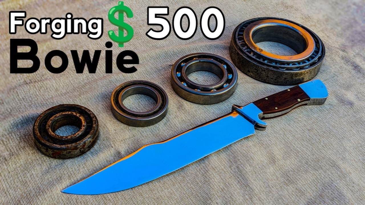 I Made a $500 Bowie Knife from a Ball Bearing – From Scrapyard to Razor - Sharp Knife