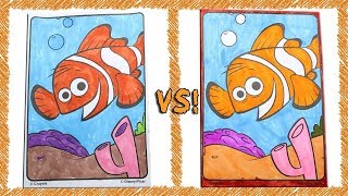 Coloring Contest #2 Finding Dory Marlin Speed Coloring Book Page Time Lapse with Markers
