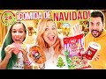 ¡24 HORAS COMIENDO solo COMIDA DE NAVIDAD en FAMILIA! 🎄RETO PASO UN DÍA COMIENDO POR COLORES