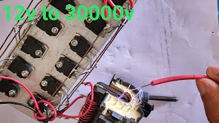 12v to 30000v High voltage generator using d718 transistor ||  SK creatives