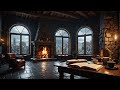 Relax and fall asleep fast in an ancient medieval castle, snow falling outside, winter ambience asmr