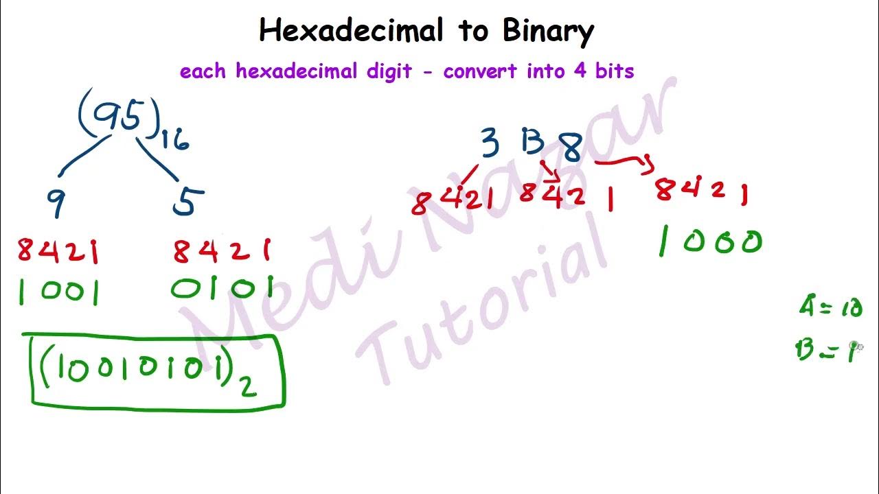 Hexadecimal to Binary Conversion - YouTube