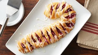 Raspberry-Cream Cheese Candy Cane Crescent Danish | Pillsbury Recipe