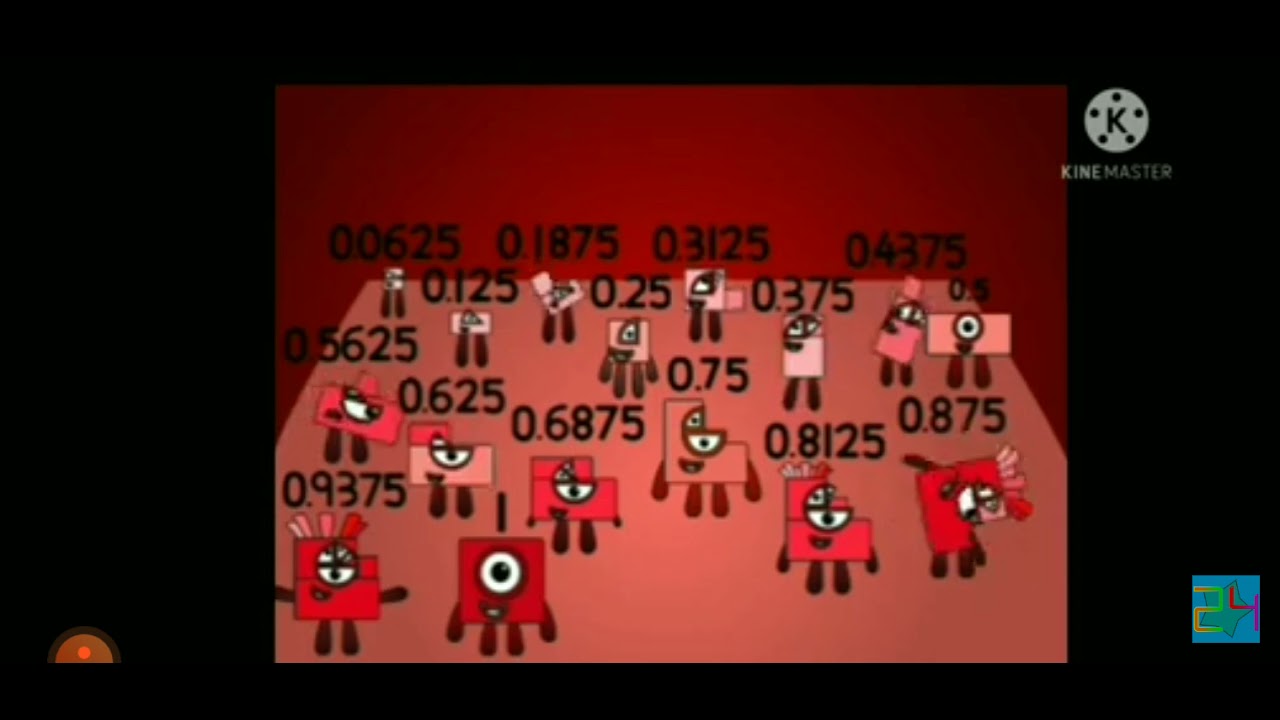 Numberblocks 0 0625 to 1 youtube