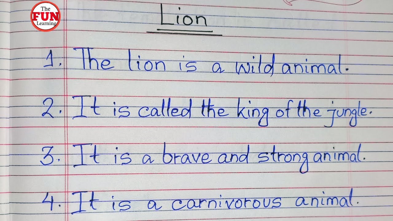 10 lines essay on Lion | Lion Essay | Essay Writing | The Fun Learning ...