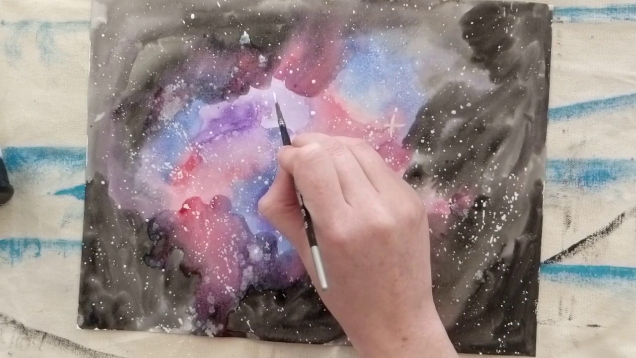 Art At Home - Watercolor Nebula Painting - YouTube