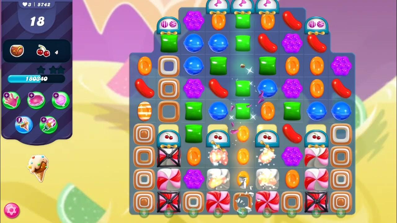 candy crush saga Nightmarishly hard level 5742 cherry + toffee swirl