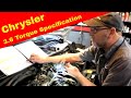 Chrysler 36l torque specificationsequence