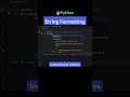 String Formatting in Python with Named Index | Python Strings