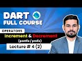 Lec#4 (2): Prefix & Postfix Increment/Decrement Operators in Dart | Dart Tutorial Urdu/Hindi 2025