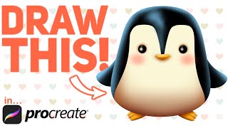 Learn To Draw This Cute Penguin Easy Procreate Tutorial For Beginners