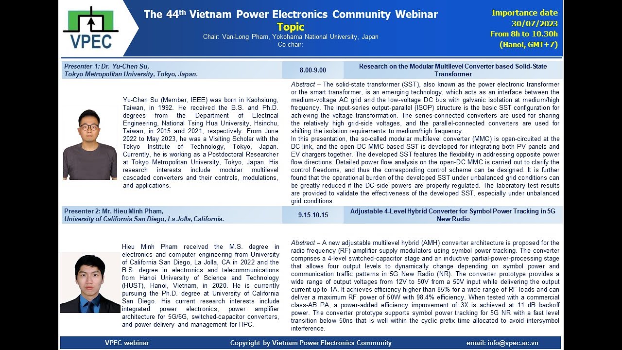 webinar 44th #1 Research on the Modular Multilevel Converter based Solid-State Transformer
