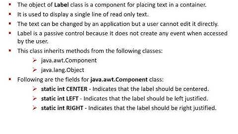 11L Introduction to Applet, TextField and Label