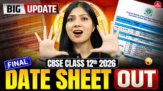 CBSE Date Sheet 2026 Out🚨 | CBSE Class 12th Board Exam Final Datesheet Out 🤯CBSE News Today🔥