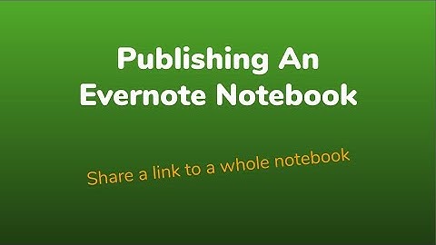 Publishing An Evernote Notebook