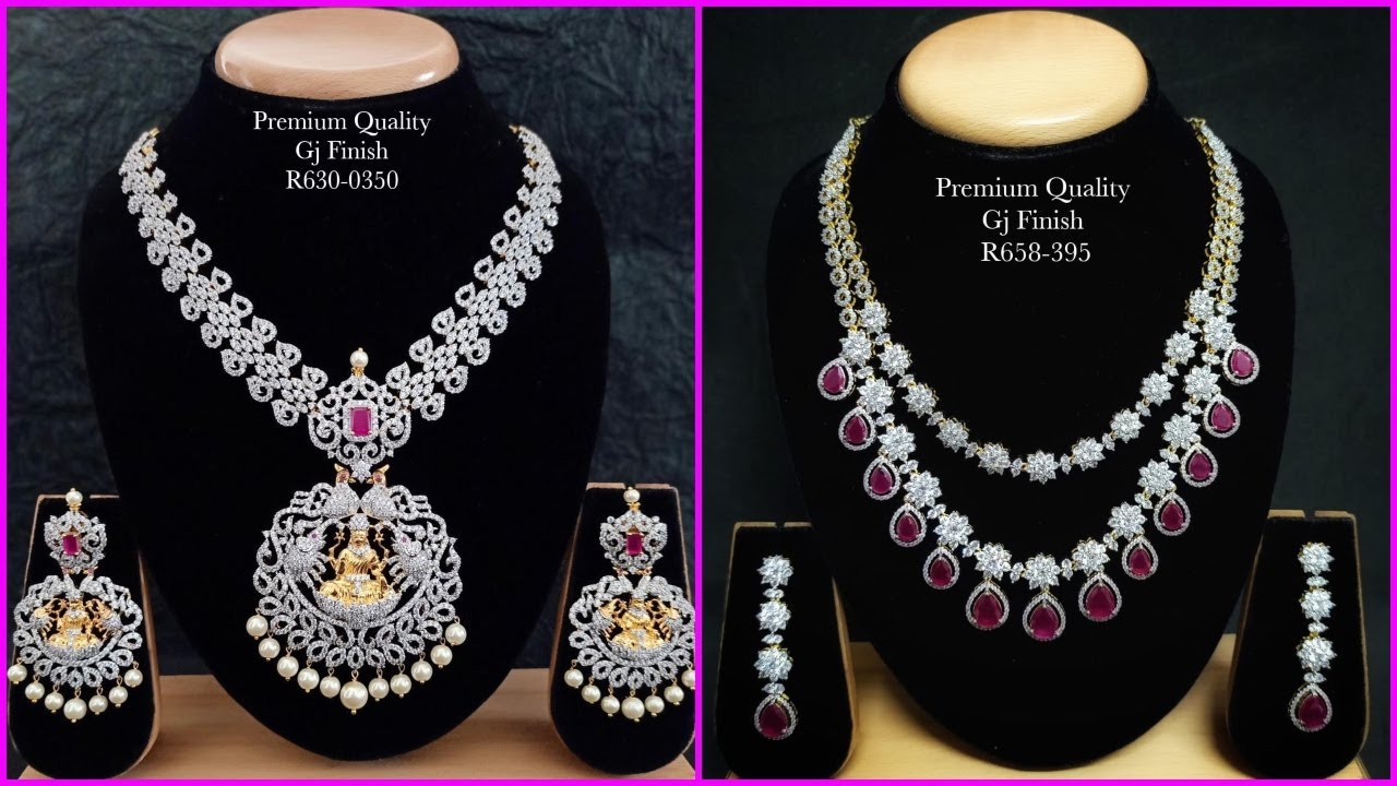 1 gram gold diamond polish necklace 