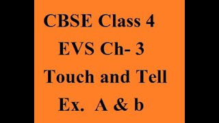 CBSE Class 4  EVS Ch- 3  Touch and Tell Ex A b! Career News Academy