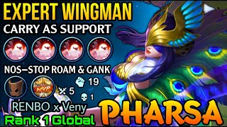 NonStop Roam & Gank Pharsa CARRY AS SUPPORT with 19 Assist - Top 1 Global Pharsa RENBO x Veny - MLBB