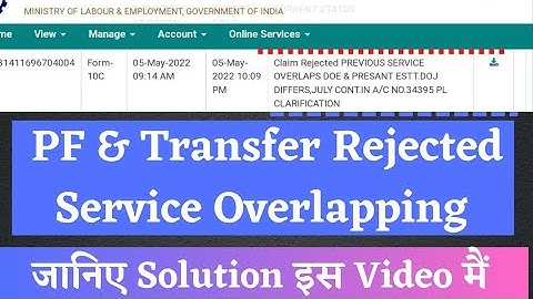 pf rejected due to service overlapping/dual employment 2023