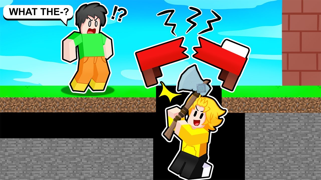 I Secretly CHEATED using a TINY TUNNEL Under My Friends Base.. (Roblox Bedwars)