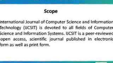 International Journal of Computer Science and Information Technology (IJCSIT)