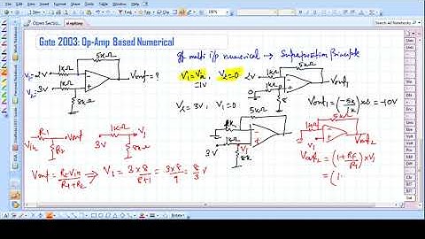 Op-Amp Based Gate Question Solution with Superposition and Network Theory