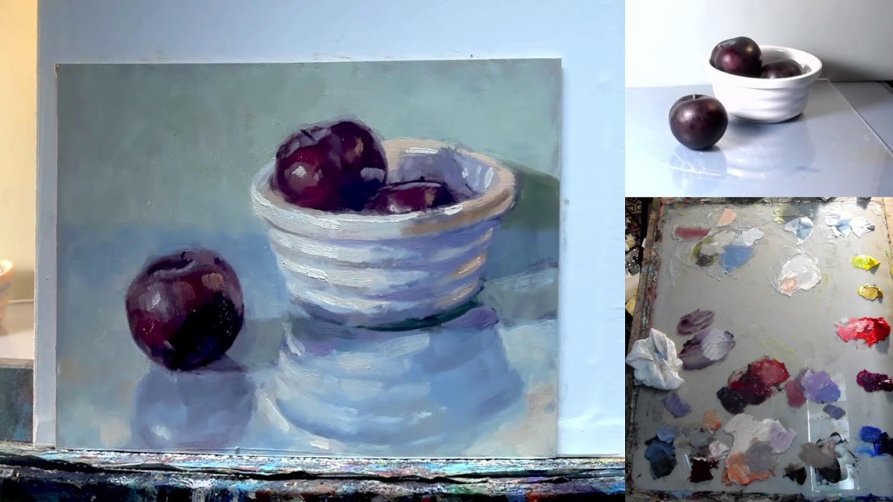 Plums. Live oil painting with James Budden