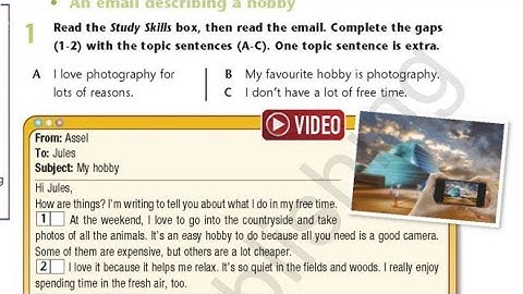 An email describing a hobby Excel 7 p15