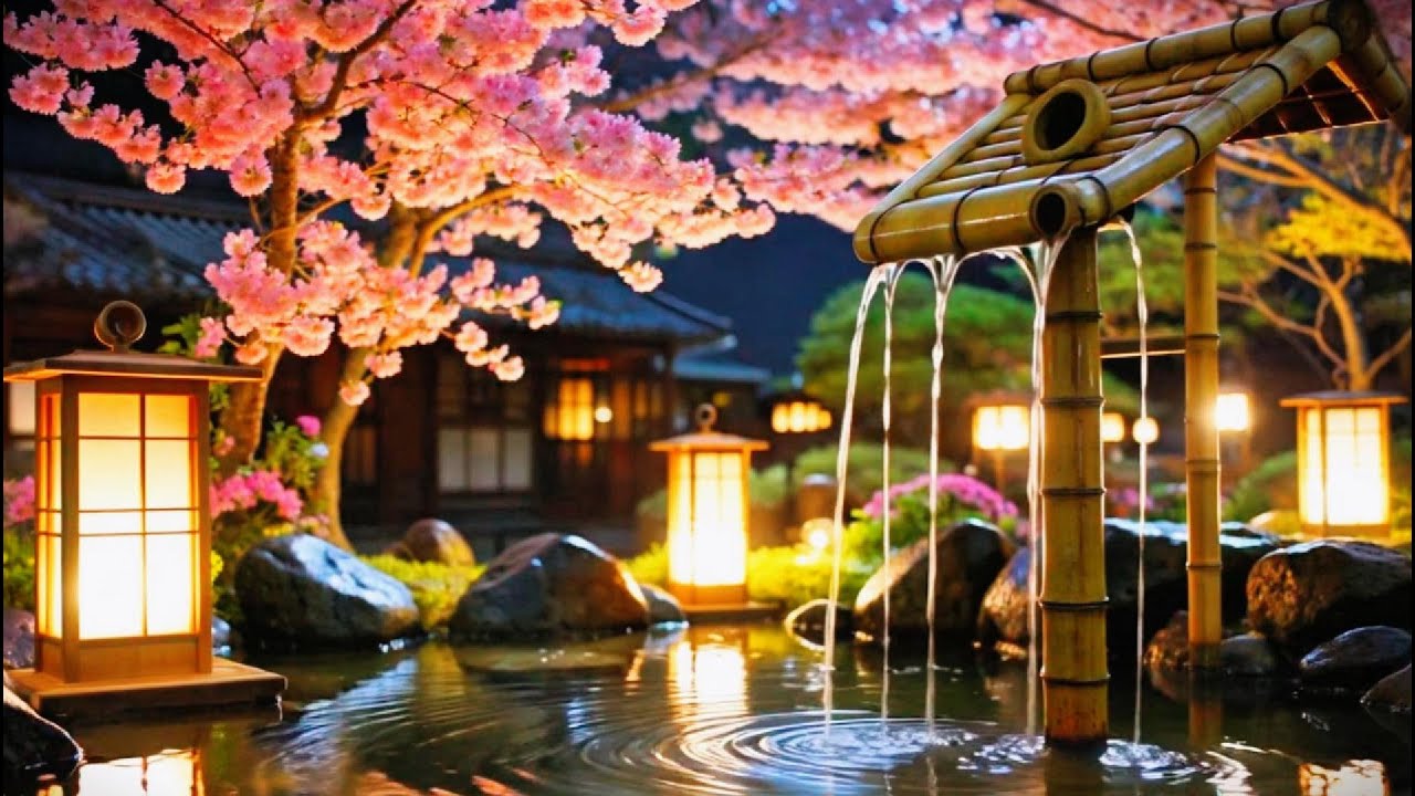 Japanese Zen Garden at Night | Relaxing Music for Deep Sleep ...