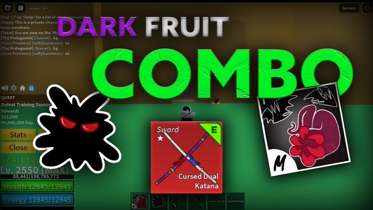 Blox Fruits - Dark combo (CDK + Sanguine + Dark Furit) - Crazy combo.. Worth Watching!
