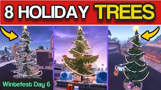 ALL HOLIDAY TREES Fortnite Locations - Dance at Holiday trees in different Named Locations Fortnite