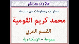 مصاريف ومعلومات عن مدرسة محمد كريم القومية (قسم العربى) (سموحة - الإسكندرية) 2022 - 2023