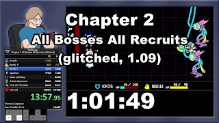 Deltarune Chapter 2 All Bosses All Recruits (Glitched, 1.09) Speedrun in 1:01:49
Watch me live on Twitch: https://www.twitch.tv/petfriendamy_
I did a glitchless one, might as well do a glitched one! Especially with all the cool new glitches coming out. This is still not an official category, but it is in my heart.
Speaking of official categories, it was decided a while ago that only the final boss + secret boss of each chapter count for all bosses, so DJs and Berdly arent required (while Giga Queen obviously is). While I still consider Berdly a boss, Ill accept it for the sake of a more interesting category, lol. Deltarune Chapter 2 All Bosses All Recruits (Glitched, 1.09) Speedrun in 1:01:49