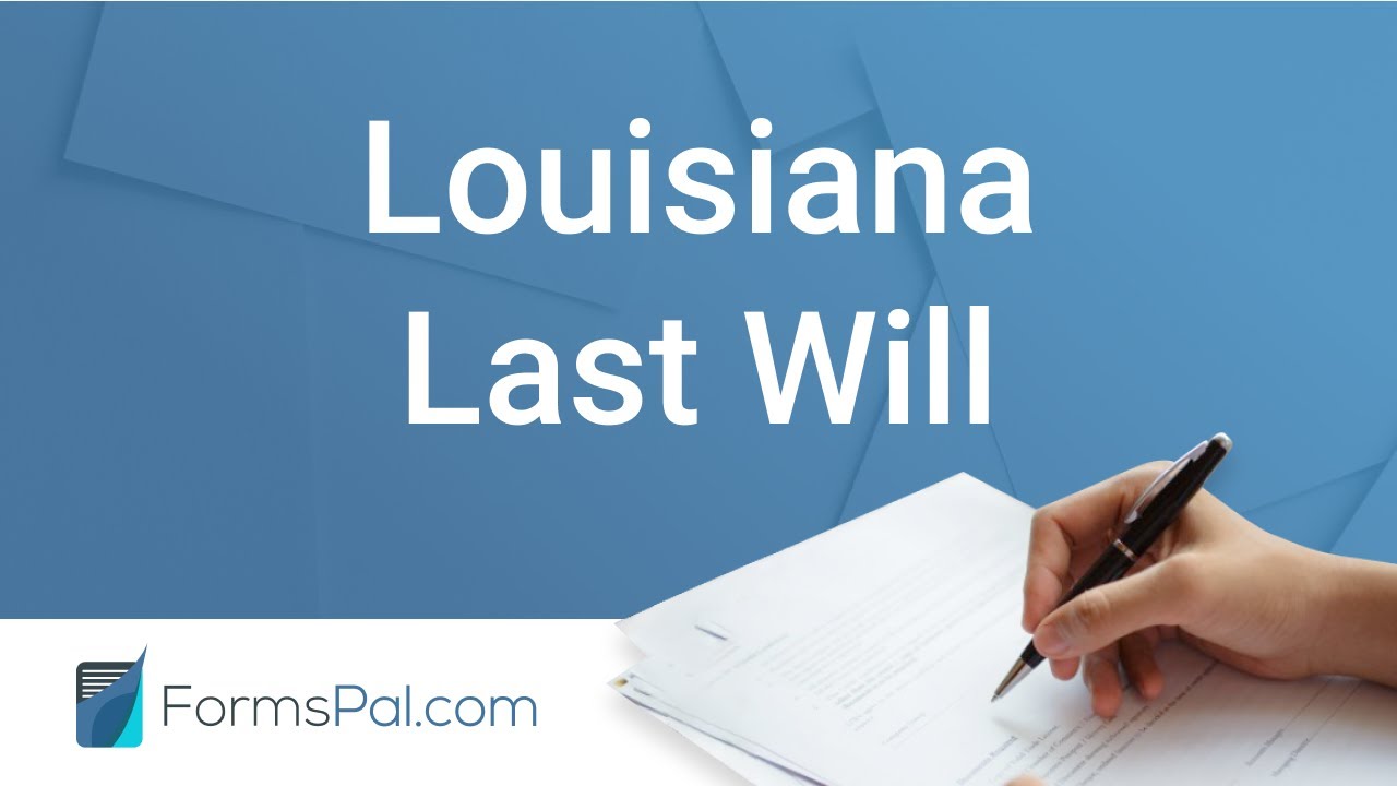 Fillable Louisiana Last Will and Testament Form [FREE]  FormsPal