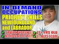 INDEMAND OCCUPATIONS | PRIORITY SKILLS NEWFOUNDLAND AND LABRADOR | PROVINCIAL NOMINEE PROGRAM