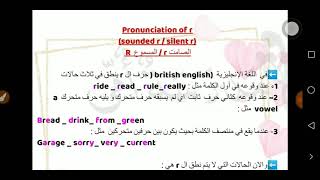Pronunciation of R للسنة ثانية متوسط