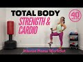 40 Minute AT HOME TOTAL BODY SHRED STRENGTH WITH WEIGHTS / STRENGTH &amp; CARDIO/🔥 340 calories